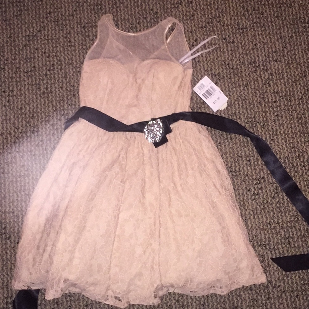 Way-In Beige Lace Dress Size 3